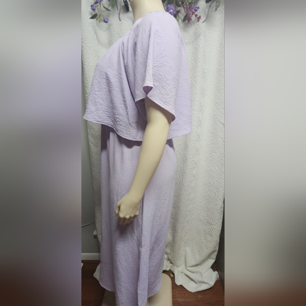 Purple Ruffled Off-Shoulder Maxi Sundress - Picture 5 of 9